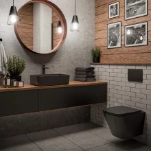Invena GLAMOUR TREND magasított álló matt fekete mosdócsaptelep