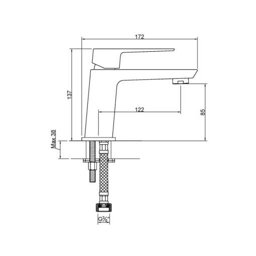 Invena PAROS BLACK álló fekete mosdócsaptelep