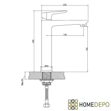 Invena DOKOS magasított álló fehér-króm mosdócsaptelep