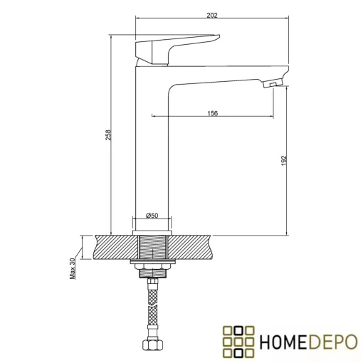 Invena DOKOS magasított álló fehér-króm mosdócsaptelep