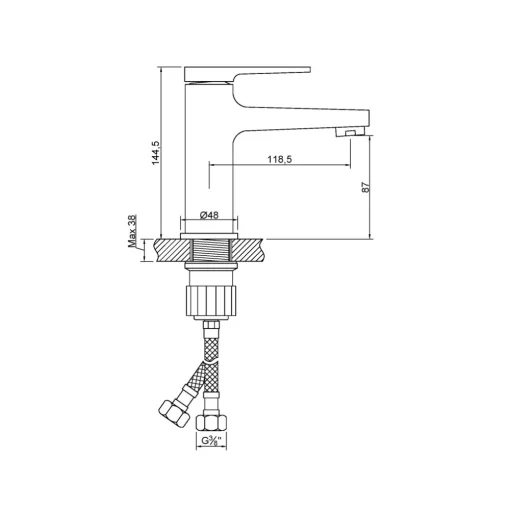 Invena MIDNIGHT álló fekete-rózsa arany mosdócsaptelep