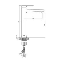 Invena MIDNIGHT magasított álló fekete-rózsa arany mosdócsaptelep