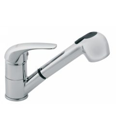   Ferro Vasto króm álló konyhai mosogató csaptelep kihúzható zuhanyfejjel és elforgatható kifolyócsővel