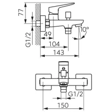 Ferro Vitto Verdeline víztakarékos fekete kádtöltő csaptelep automata zuhanyváltóval