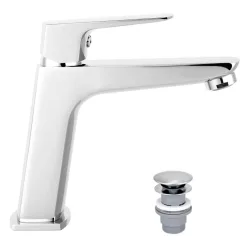   Ferro Vitto Verdeline víztakarékos króm mosdó csaptelep click-clack leeresztővel