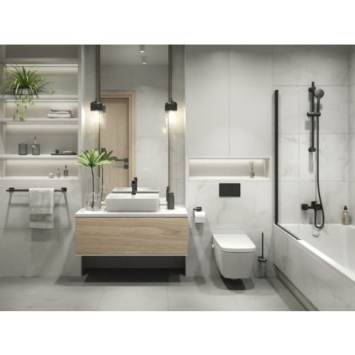 Ferro Vitto Verdeline víztakarékos fekete zuhany csaptelep