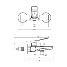 Invena NERI BLACK falra szerelhető fekete kádcsaptelep