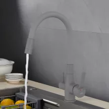 Invena GLAMOUR matt szürke konyhai álló csaptelep, pult alá szerelhető vízszűrővel