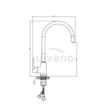 Invena JOGA PLUS fekete konyhai álló csaptelep, flexibilis kifolyócsővel