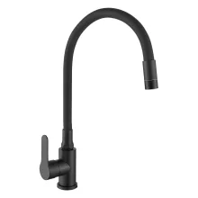 Invena KSANTI SLIM 2F fekete inox konyhai álló csaptelep, 2 funkciós flexibilis kifolyócsővel
