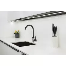 Invena TREND INOX fekete-króm konyhai álló csaptelep, forgatható kifolyócsővel