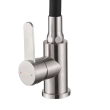 Invena DALIS SLIM 2F fekete-inox konyhai álló csaptelep, 2 funkciós flexibilis kifolyócsővel