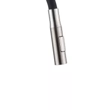 Invena DALIS SLIM 2F fekete-inox konyhai álló csaptelep, 2 funkciós flexibilis kifolyócsővel