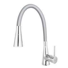   Ferro Zumba II. króm konyhai mosogató csaptelep kétfunkciós elasztikus ezüst kifolyócsővel