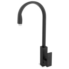   Ferro Zicco fekete konyhai mosogató csaptelep elforgatható kifolyócsővel