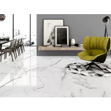 New Carrara White 60x120 polírozott rektifikált márványmintás gres-porcelán padlóburkolat