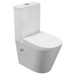   HD Echo White perem nélküli mély öblítésű íves monoblokkos WC hátsó kifolyású, bidé funkcióval, compact "A" tetővel és fényes króm kiegészítőkkel + tartály