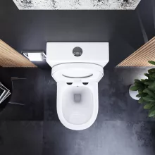 HD Echo White perem nélküli mély öblítésű íves monoblokkos WC hátsó kifolyású, bidé funkcióval, compact "A" tetővel és fényes króm kiegészítőkkel + tartály