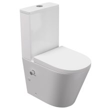 HD Echo White perem nélküli mély öblítésű íves monoblokkos WC alsó kifolyású, bidé funkcióval, compact "A" tetővel és fényes króm kiegészítőkkel + tartály