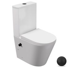 HD Echo White perem nélküli mély öblítésű íves monoblokkos WC alsó kifolyású, bidé funkcióval, compact "A" tetővel és matt fekete kiegészítőkkel + tartály