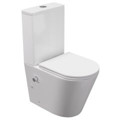   HD Echo White perem nélküli mély öblítésű íves monoblokkos WC hátsó kifolyású, bidé funkcióval, slim "A" tetővel és fényes króm kiegészítőkkel + tartály