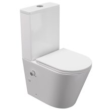 HD Echo White perem nélküli mély öblítésű íves monoblokkos WC alsó kifolyású, bidé funkcióval, slim "A" tetővel és fényes króm kiegészítőkkel + tartály