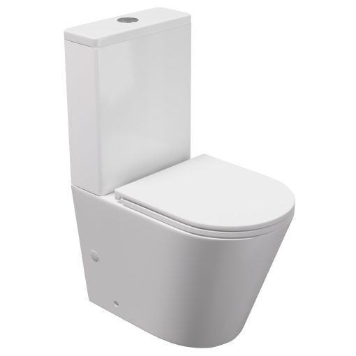 HD Dream Glossy White perem nélküli mély öblítésű íves monoblokkos WC alsó kifolyású tető nélkül + tartály