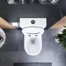 HD Dream Glossy White perem nélküli mély öblítésű íves monoblokkos WC alsó kifolyású tető nélkül + tartály