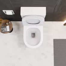 HD Dream Matt White perem nélküli mély öblítésű íves monoblokkos WC hátsó kifolyású tető nélkül + tartály