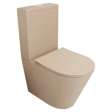 HD Dream Matt Cappucino perem nélküli mély öblítésű íves monoblokkos WC alsó kifolyású tető nélkül + tartály