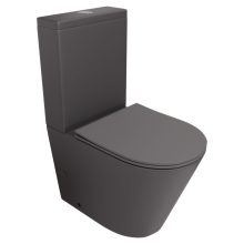 HD Dream Matt Antracit perem nélküli mély öblítésű íves monoblokkos WC hátsó kifolyású tető nélkül + tartály