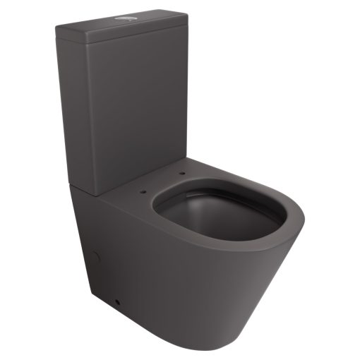 HD Dream Matt Antracit perem nélküli mély öblítésű íves monoblokkos WC hátsó kifolyású tető nélkül + tartály