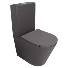 HD Dream Matt Antracit perem nélküli mély öblítésű íves monoblokkos WC alsó kifolyású tető nélkül + tartály