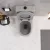   HD Dream Matt Grey perem nélküli mély öblítésű íves monoblokkos WC alsó kifolyású slim "P" tetővel és matt fekete nyomógombbal + tartály
