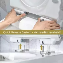 HD Echo Matt Black perem nélküli mély öblítésű íves monoblokkos WC alsó kifolyású, bidé funkcióval, compact "A" tetővel és krómozott kiegészítőkkel + tartály