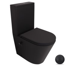 HD Echo Matt Black perem nélküli mély öblítésű íves monoblokkos WC alsó kifolyású, bidé funkcióval, slim "A" tetővel és matt fekete kiegészítőkkel + tartály