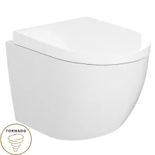 HD Lara White ultracsendes tornado fali rimless WC compact "A" tetővel és fényes króm zsanérral