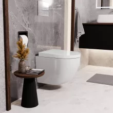 HD Lara White ultracsendes tornado fali rimless WC compact "A" tetővel és fényes króm zsanérral