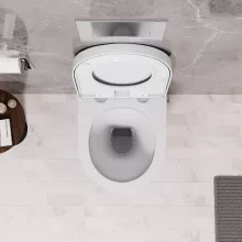 HD Lara White ultracsendes tornado fali rimless WC compact "A" tetővel és fényes króm zsanérral