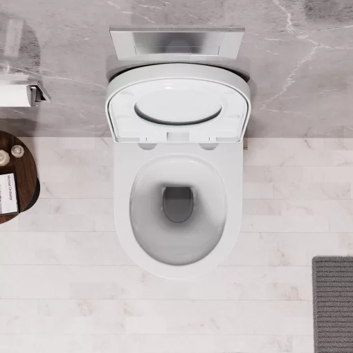 HD Lara White ultracsendes tornado fali rimless WC compact "A" tetővel és fényes króm zsanérral