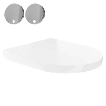 HD Lara White ultracsendes tornado fali rimless WC compact "A" tetővel és fényes króm zsanérral