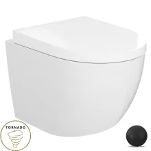 HD Lara White ultracsendes tornado fali rimless WC compact "A" tetővel és matt fekete zsanérral