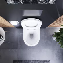 HD Lara White ultracsendes tornado fali rimless WC slim "A" tetővel és fényes króm zsanérral