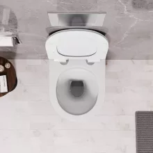 HD Lara White ultracsendes tornado fali rimless WC slim "F" tetővel és fényes króm zsanérral
