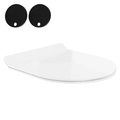 HD Lara White ultracsendes tornado fali rimless WC slim "F" tetővel és matt fekete zsanérral