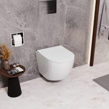 HD Lara White ultracsendes tornado fali rimless WC slim "P" tetővel és fényes króm zsanérral