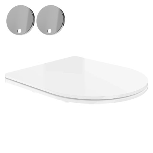 HD Lara White ultracsendes tornado fali rimless WC slim "P" tetővel és fényes króm zsanérral