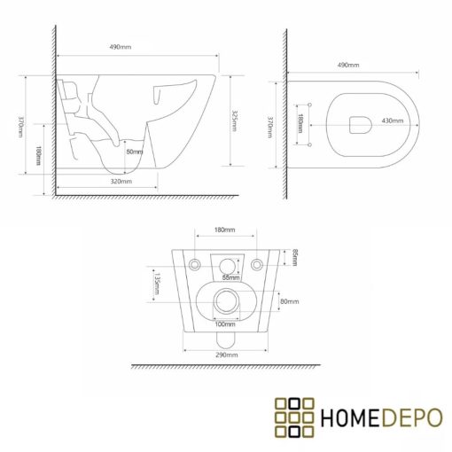 HD Lara White ultracsendes tornado fali rimless WC slim "P" tetővel és fényes króm zsanérral