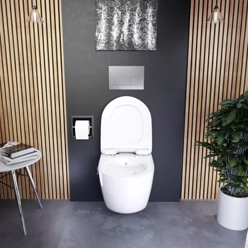 HD Vario White perem nélküli mély öblítésű íves fali WC tető nélkül