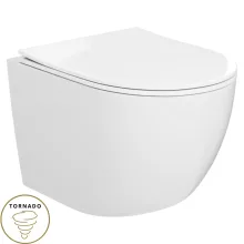 HD Lara White perem nélküli mély öblítésű íves fali WC tető nélkül